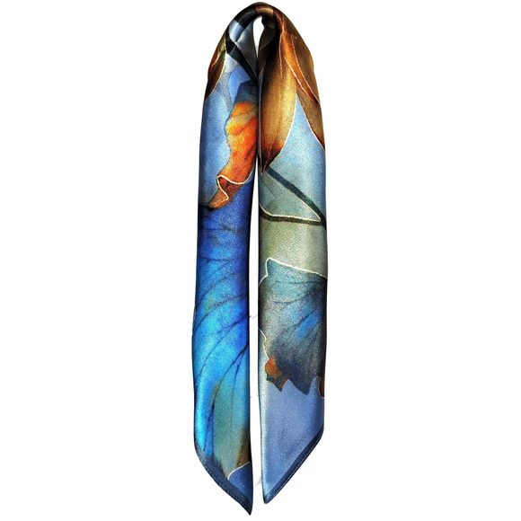 NWT Genuine 100% Mulberry Silk Satin Scarf 20"x20" Small Square Shawl 5490 - Picture 3 of 8